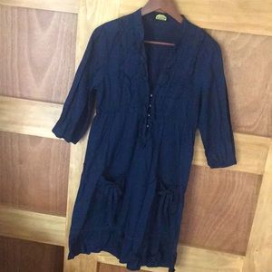 The Net Dress Sz S Navy Blue Knee Length